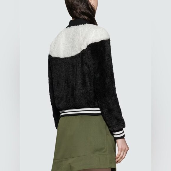 BRAND NEW Nike full zip NSW Wolf Sherpa loose fit Bomber Jacket Black White XS - Picture 6 of 10